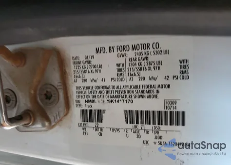 2019 Ford Transit Connect Xl from USA, damaged, VIN NM0LS7E29K1417170